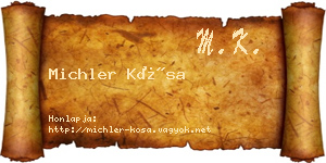 Michler Kósa névjegykártya